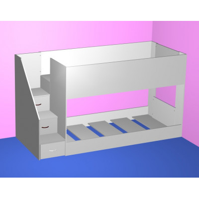 Low mid height bunk bed with - with easy climb steps! Low mid height bunk bed with - with easy climb steps!